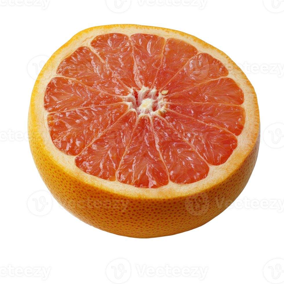 Fresh grapefruit cut in half ready for consumption isolated transparent png