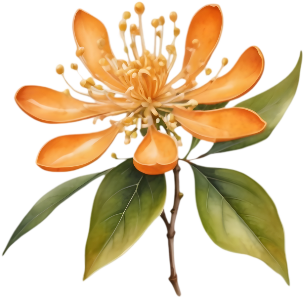 Sweet-Scented Kinmokusei Flower Illustration. . png