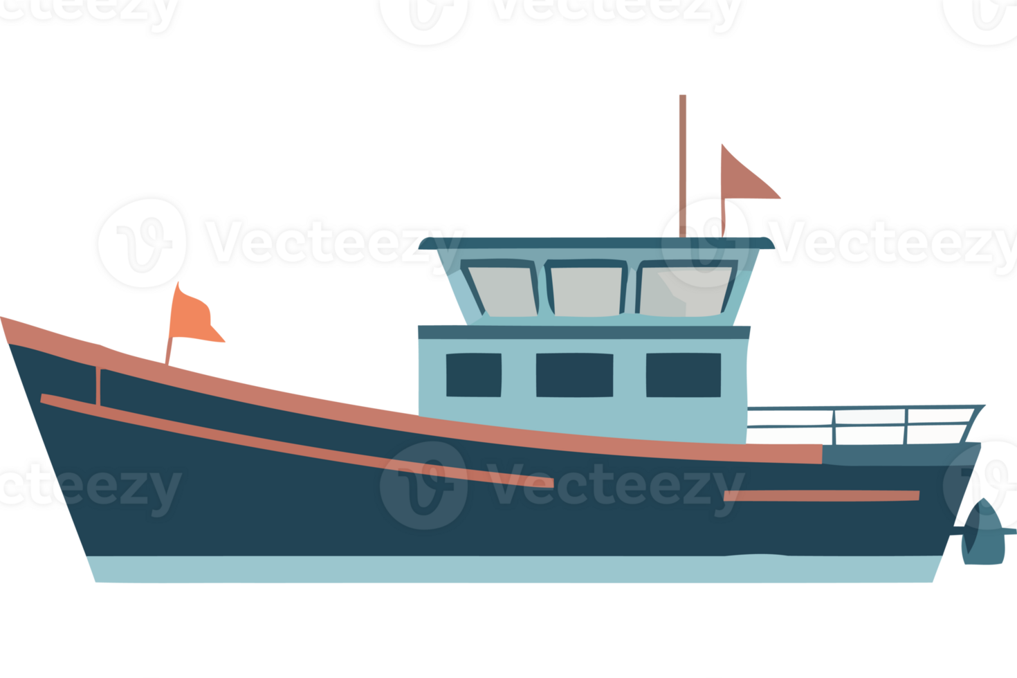 A boat with a flag on it is on a black background png