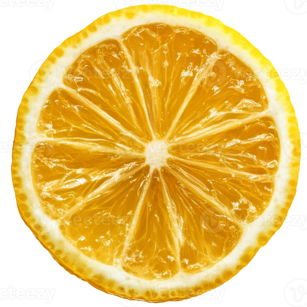 Freshly cut lemon slice on a white background isolated transparent png