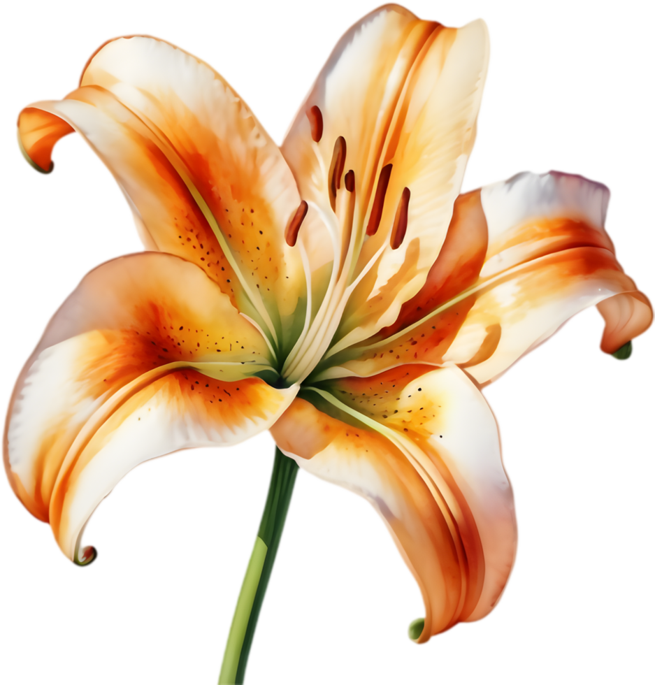 Whimsical doodle lily with fun patterns. . png