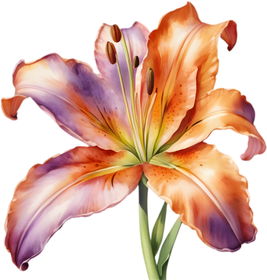 Striking red lily commanding attention in garden. . png