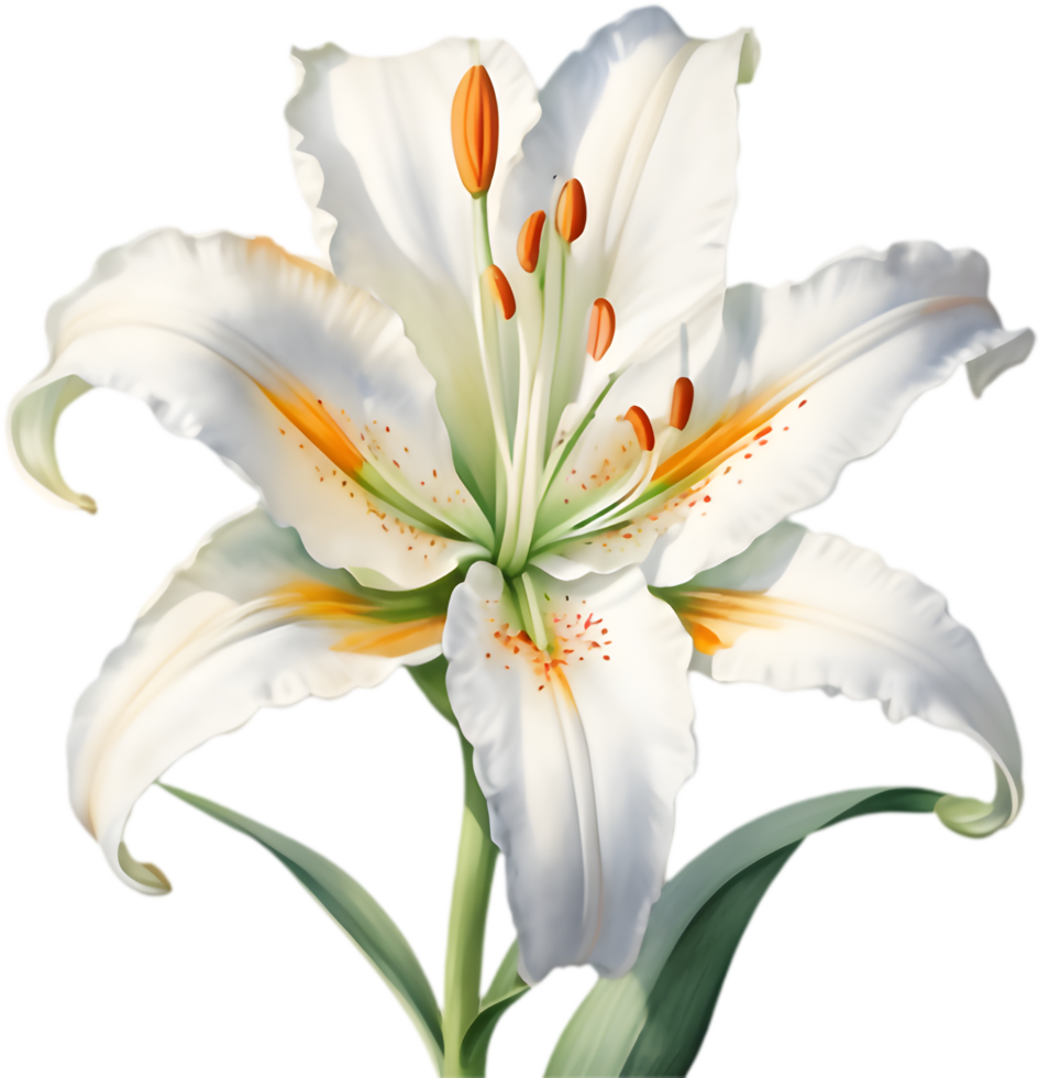Cheerful Asiatic lily in bright, bold colors. . png