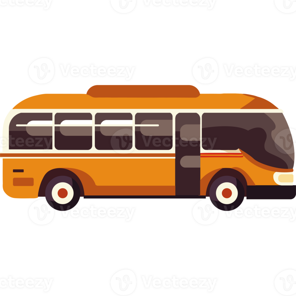 An orange bus on a black background png