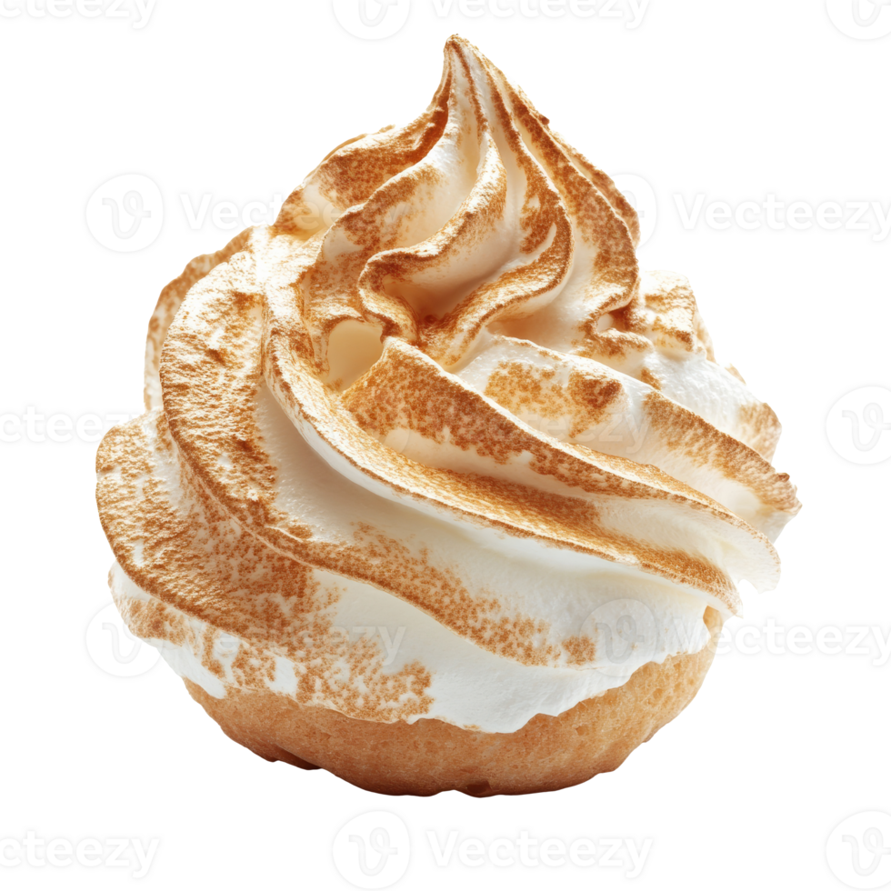 Creamy meringue dessert with a toasted finish isolated transparent png