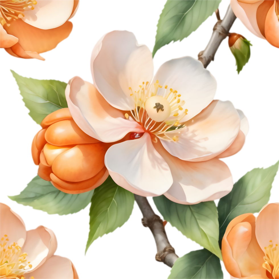 Vibrant Japanese Apricot Flower Clipart, Springtime Delight . png