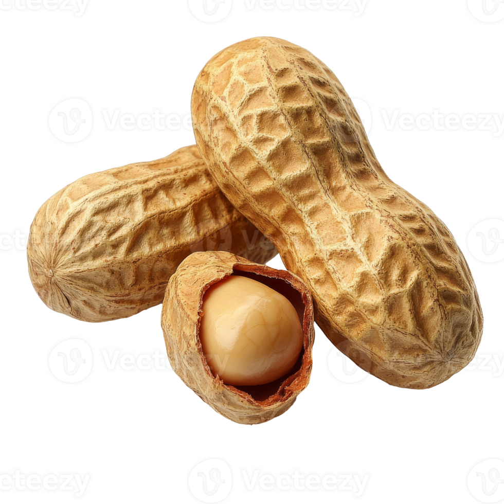 Peanuts in their shells on a white background isolated transparent png
