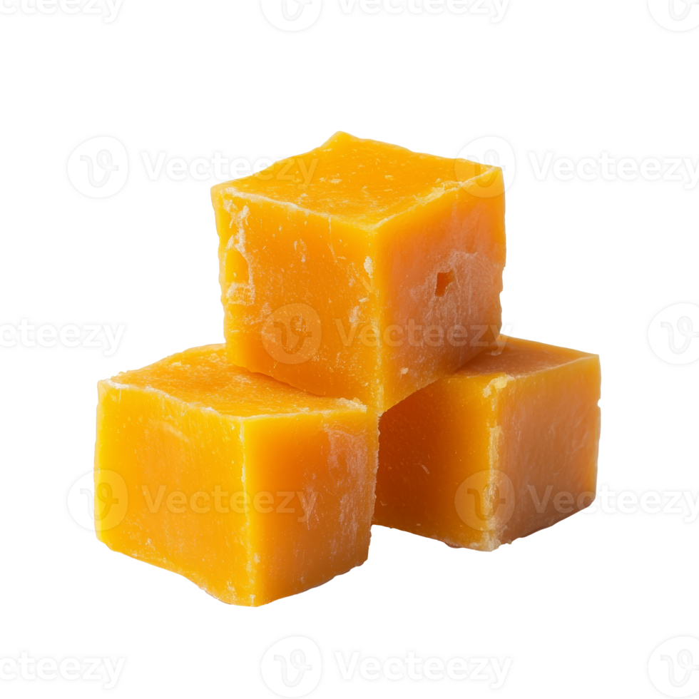 Bright orange wax blocks on white isolated transparent png