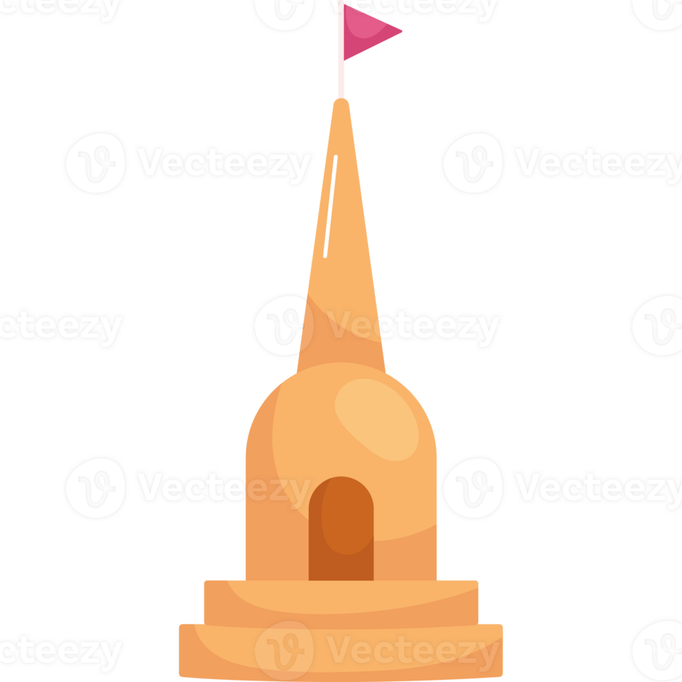 A tower with a pink flag on top png