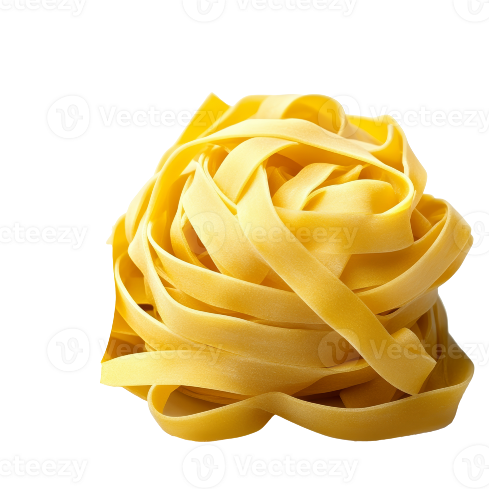 Fresh fettuccine pasta on white isolated transparent png