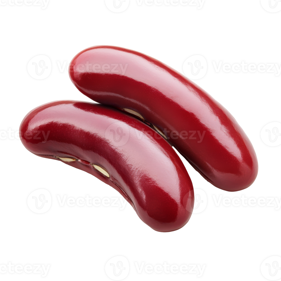 Red kidney beans on a white background isolated transparent png