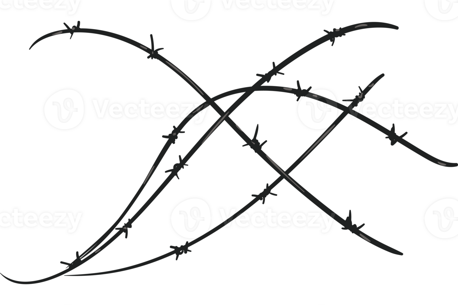A barbed wire symbol with a black background png