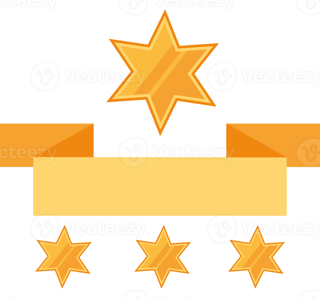Five stars on a black background with a ribbon png
