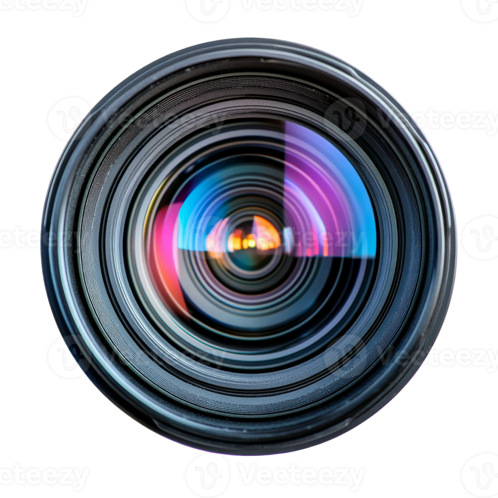 Close up of a vibrant lens isolated transparent png