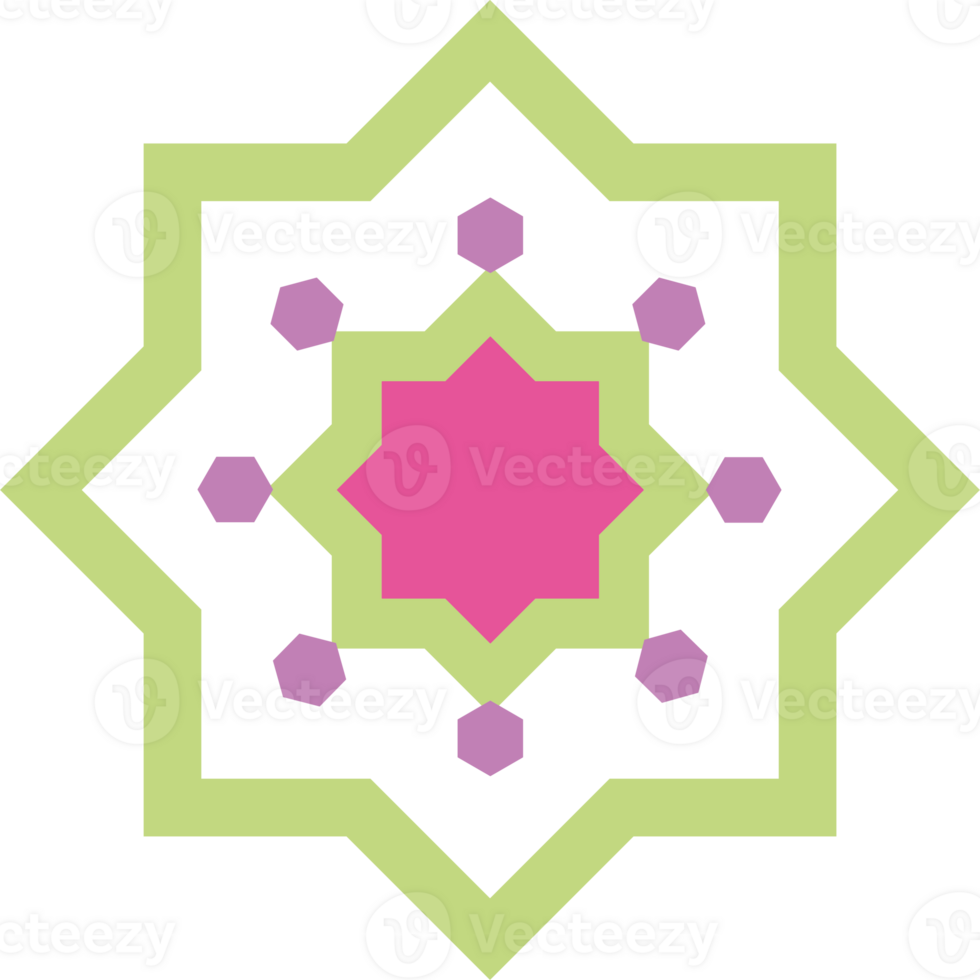 A pink and green geometric design on a black background png