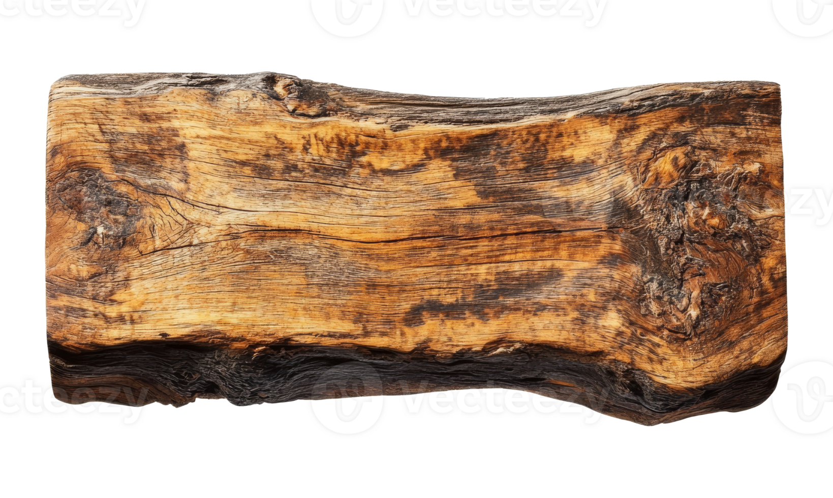 Natural wooden log with intricate grain pattern isolated transparent png