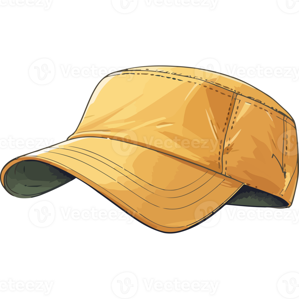 A yellow baseball cap on a black background png