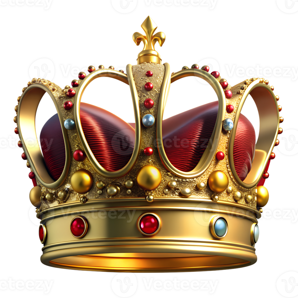 Elegant golden crown adorned with gemstones transparent png