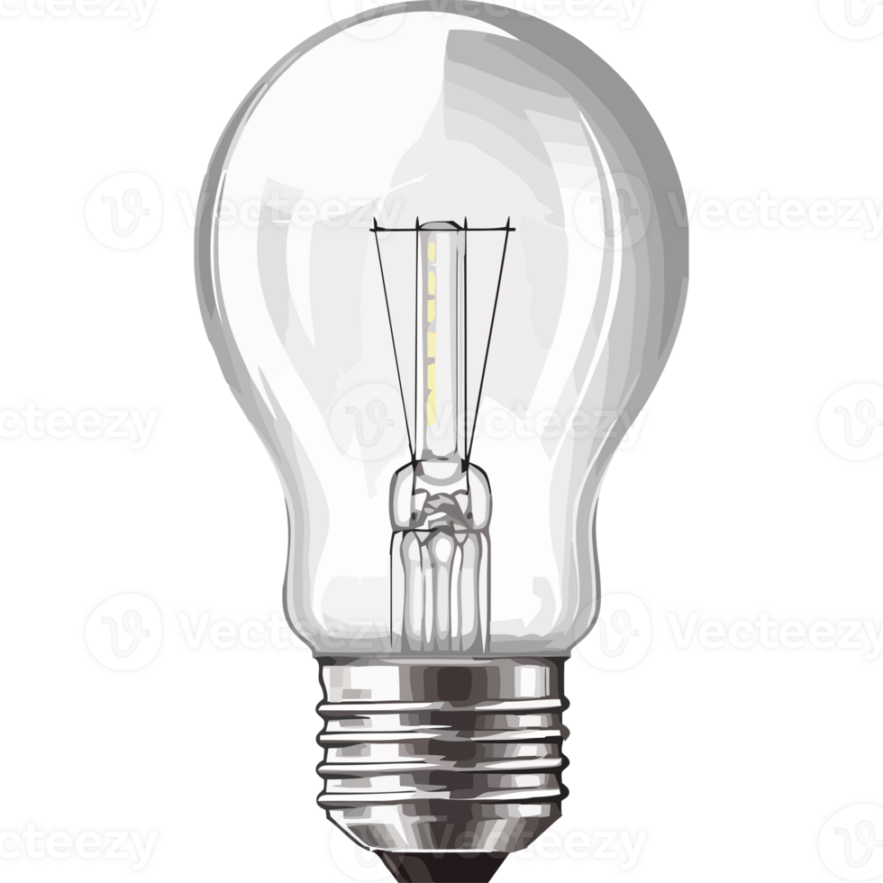 A light bulb is shown on a black background png