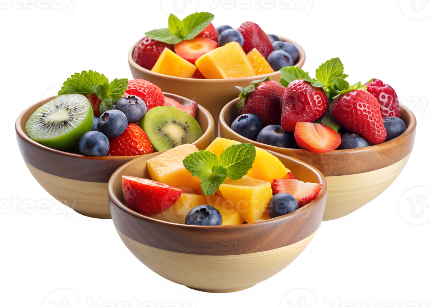 Berry and melon fruit bowls transparent png