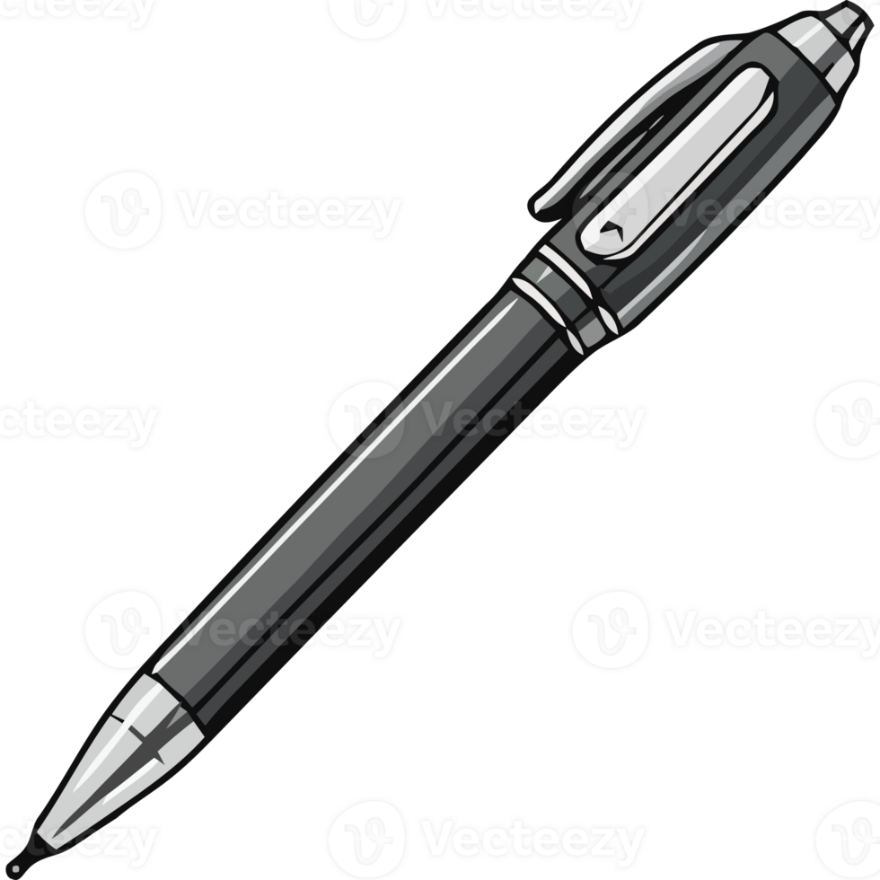A black and silver pen on a black background png