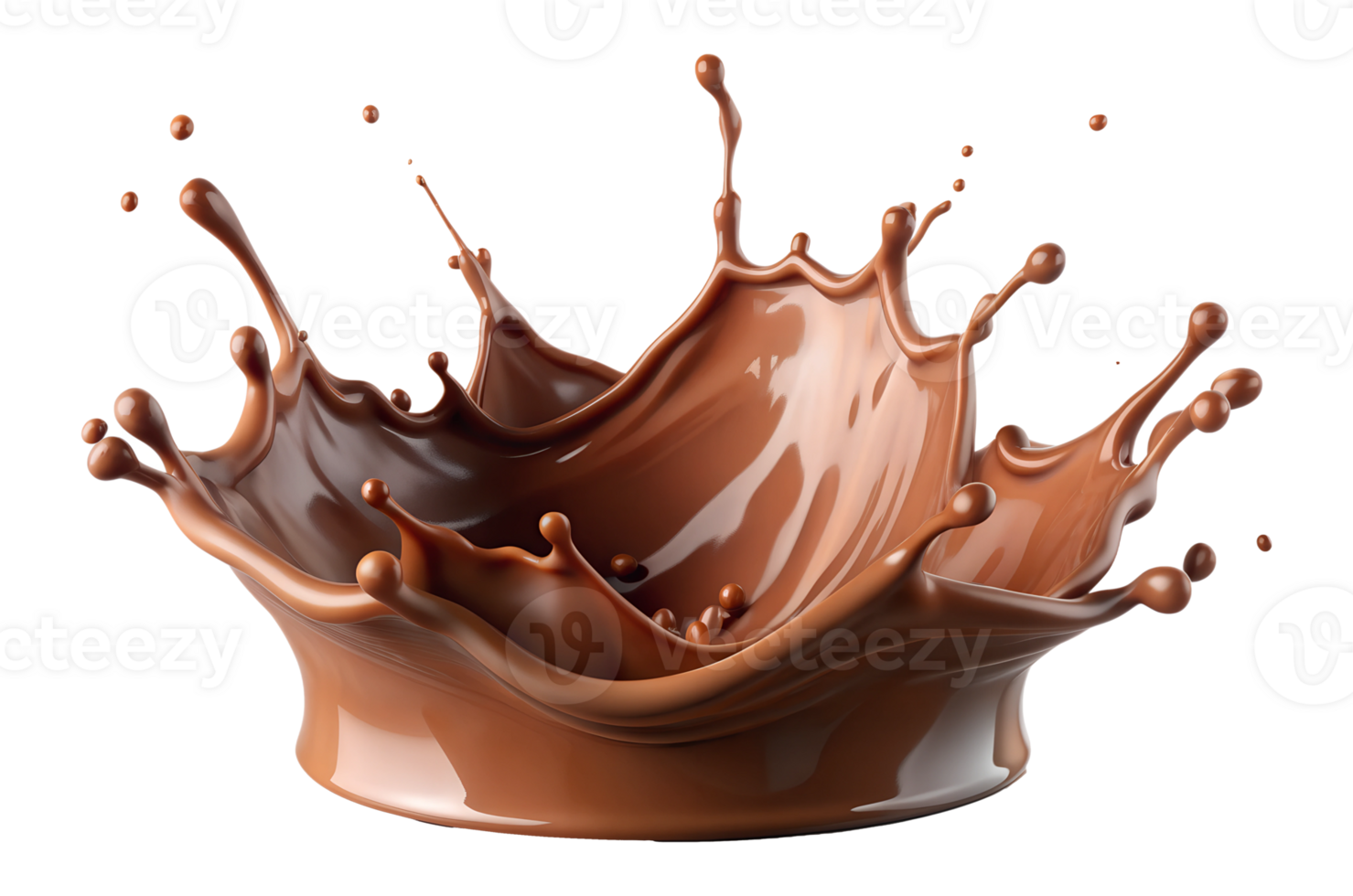 respingo do derretido chocolate dentro dinâmico movimento transparente png
