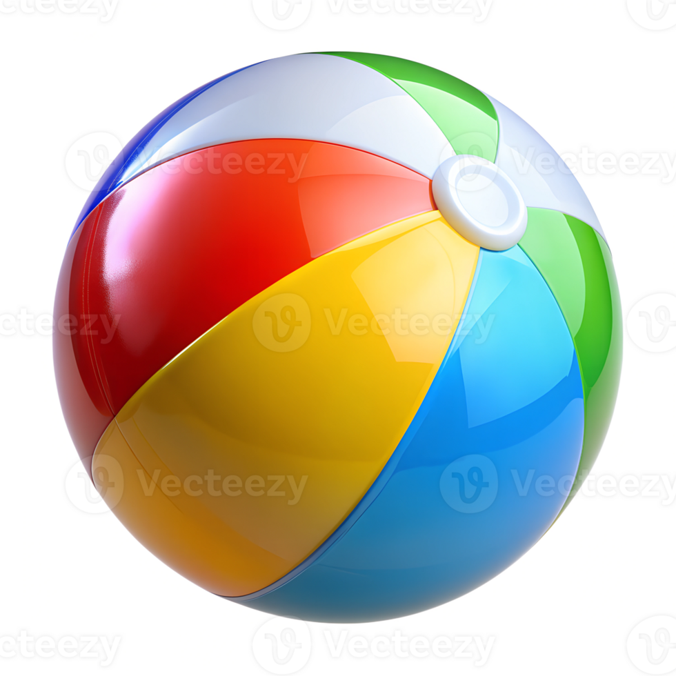 Summer fun with a colorful beach ball transparent png