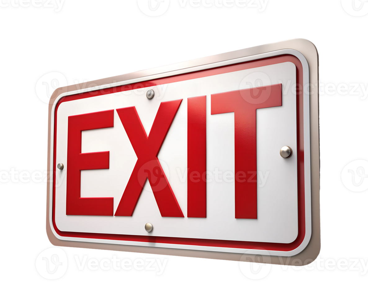 Exit sign shows direction, ensures safety transparent png