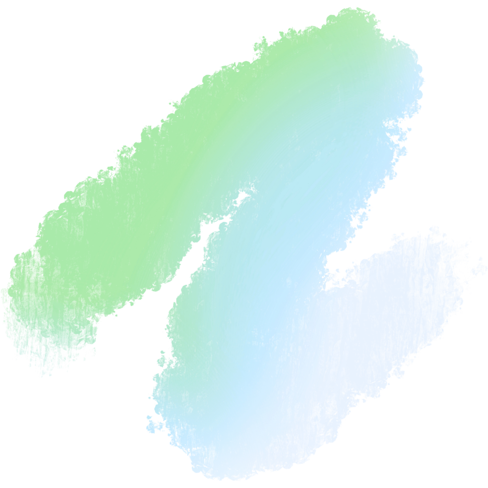 Green Blue Gradient Brush Strokes Illustration With Rough Raw Grunge Texture png
