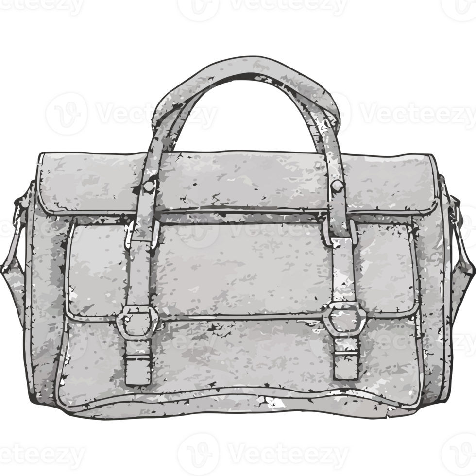 A drawing of a gray bag on a black background png