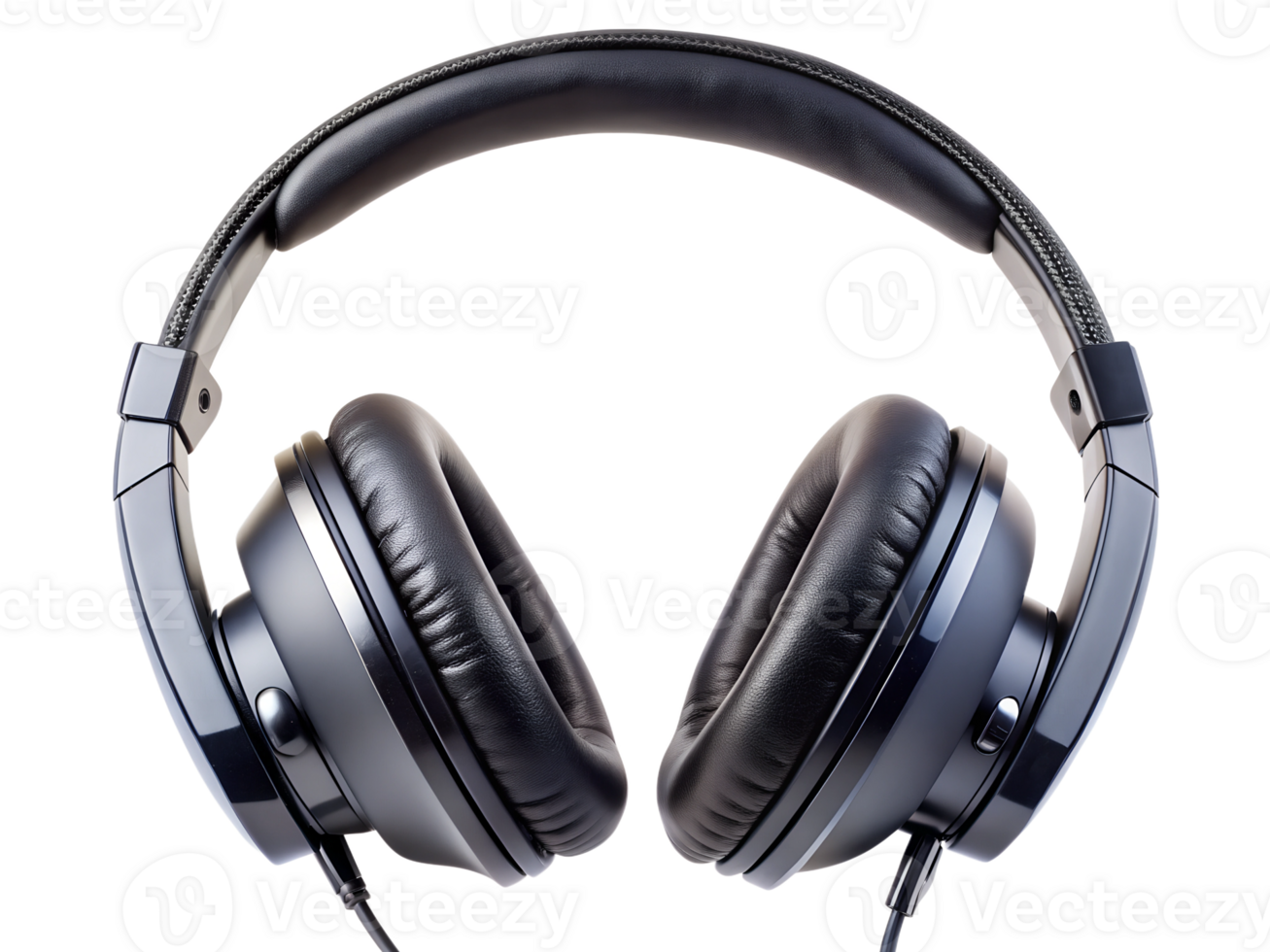 High quality headphones resting on a clean surface transparent png