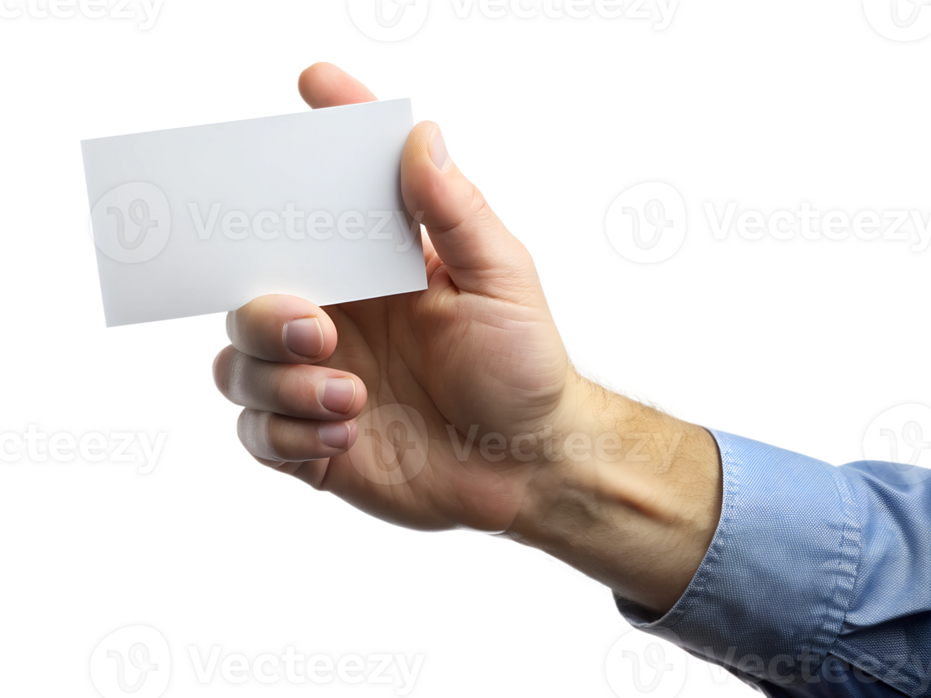 Hand with blank card on plain background transparent png