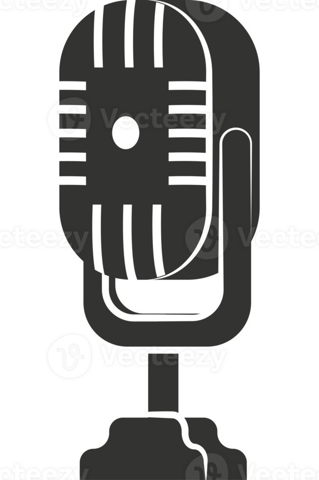 A microphone icon on a black background png