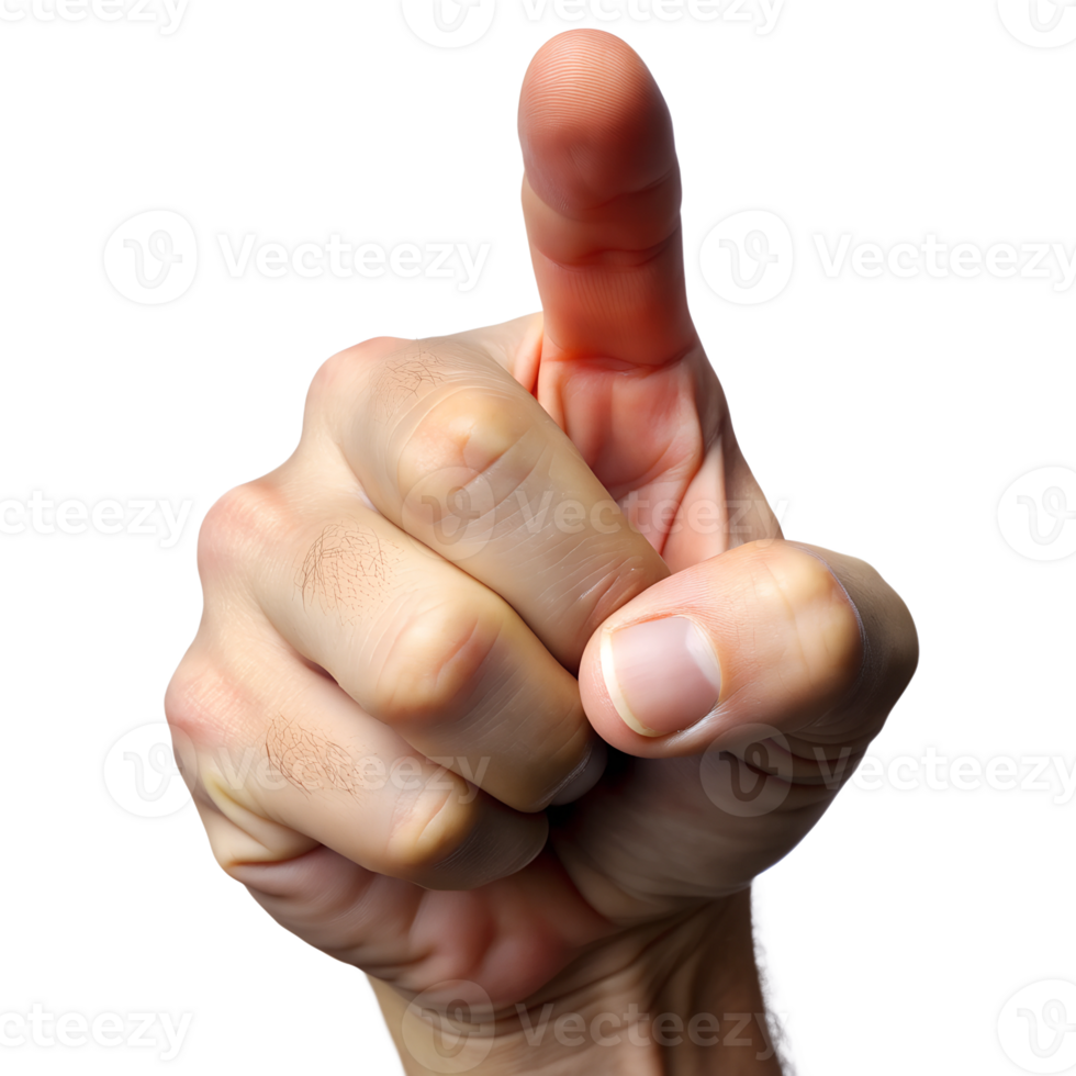 Hand displaying a pointing gesture for emphasis transparent png