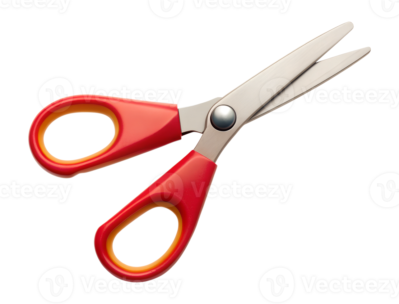 Red handled scissors for crafting transparent png