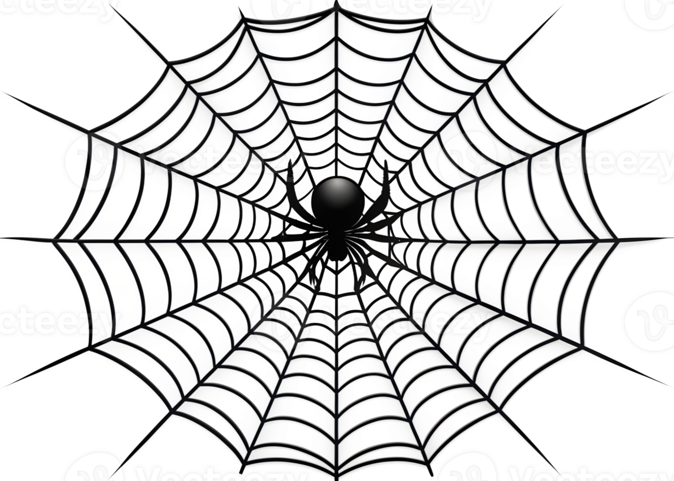 A spider intricately weaving its web in nature transparent png