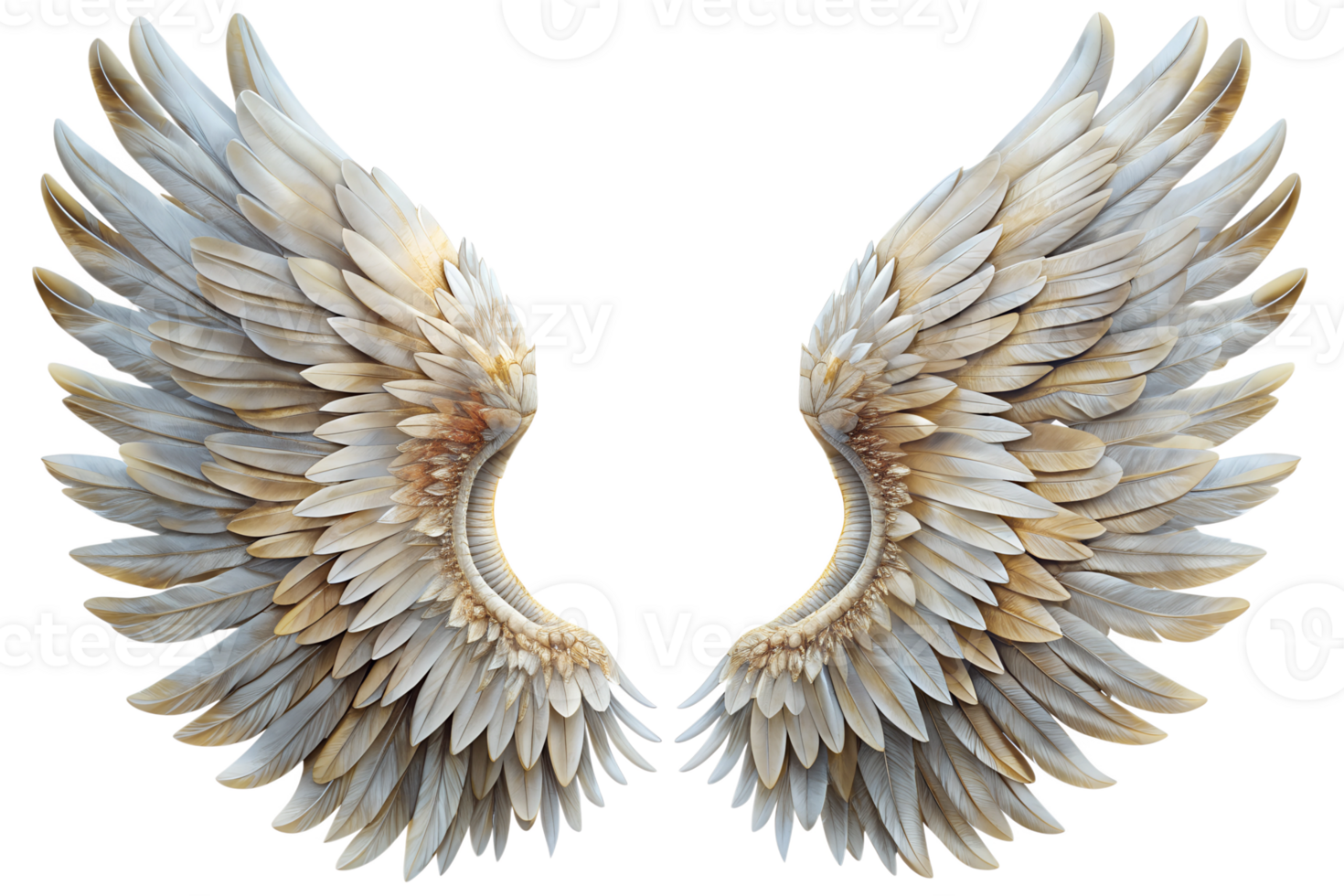 Intricate, textured feathered wings transparent png