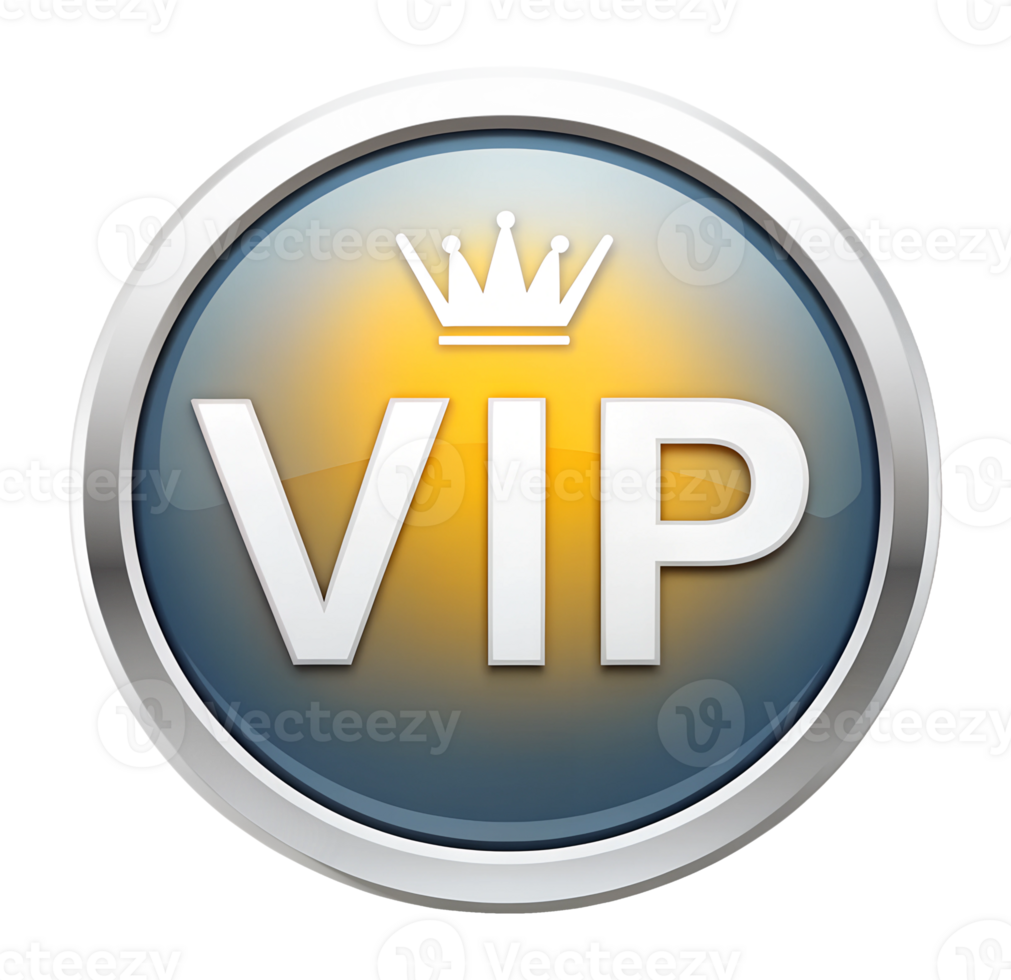 VIP access badge with a crown symbol design transparent png