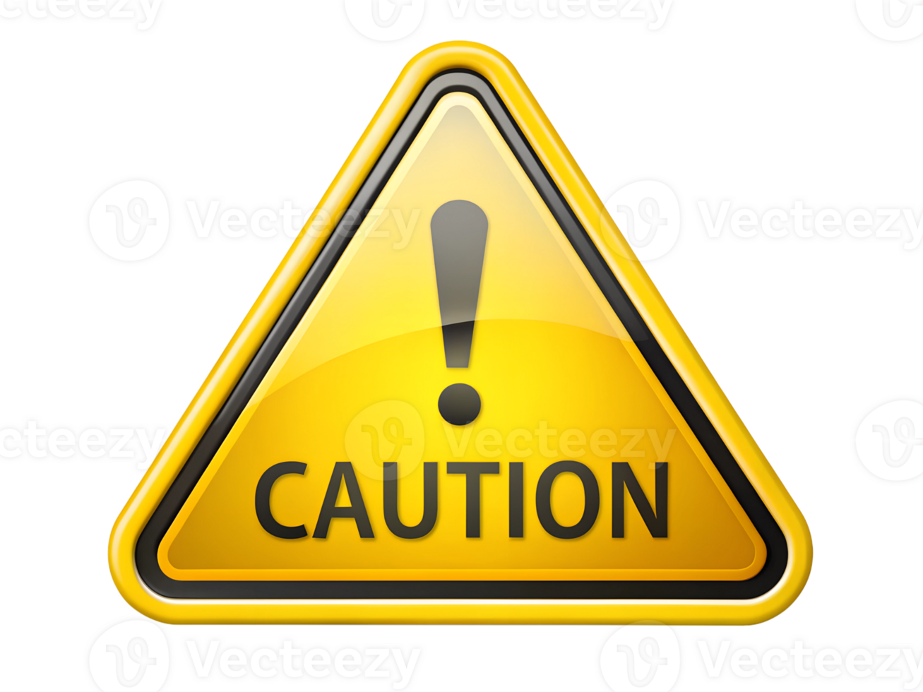Caution sign indicating potential hazards ahead transparent png