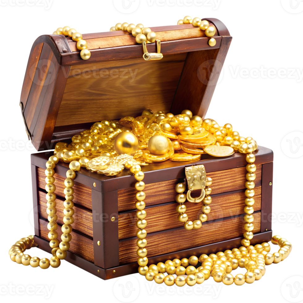 skatt bröst överfyllda med guld och Smycken transparent png