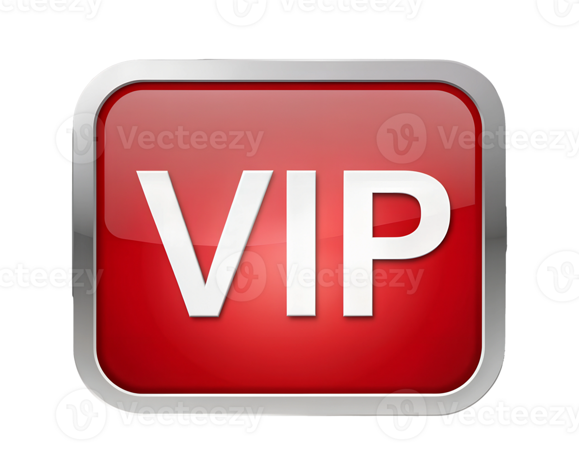 Red VIP badge for exclusive event access transparent png