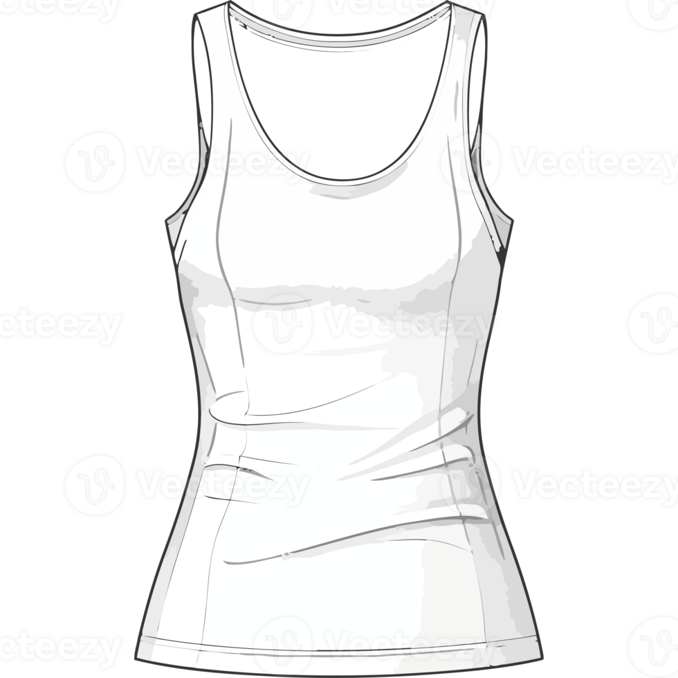 A white tank top with a black background png