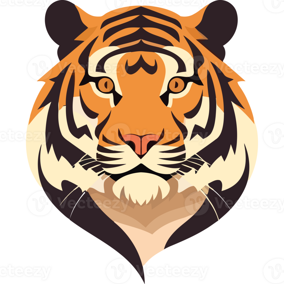 A tiger head with a black background png