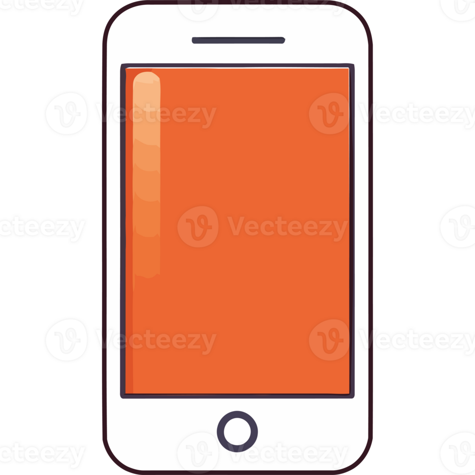 An orange phone with a black background png