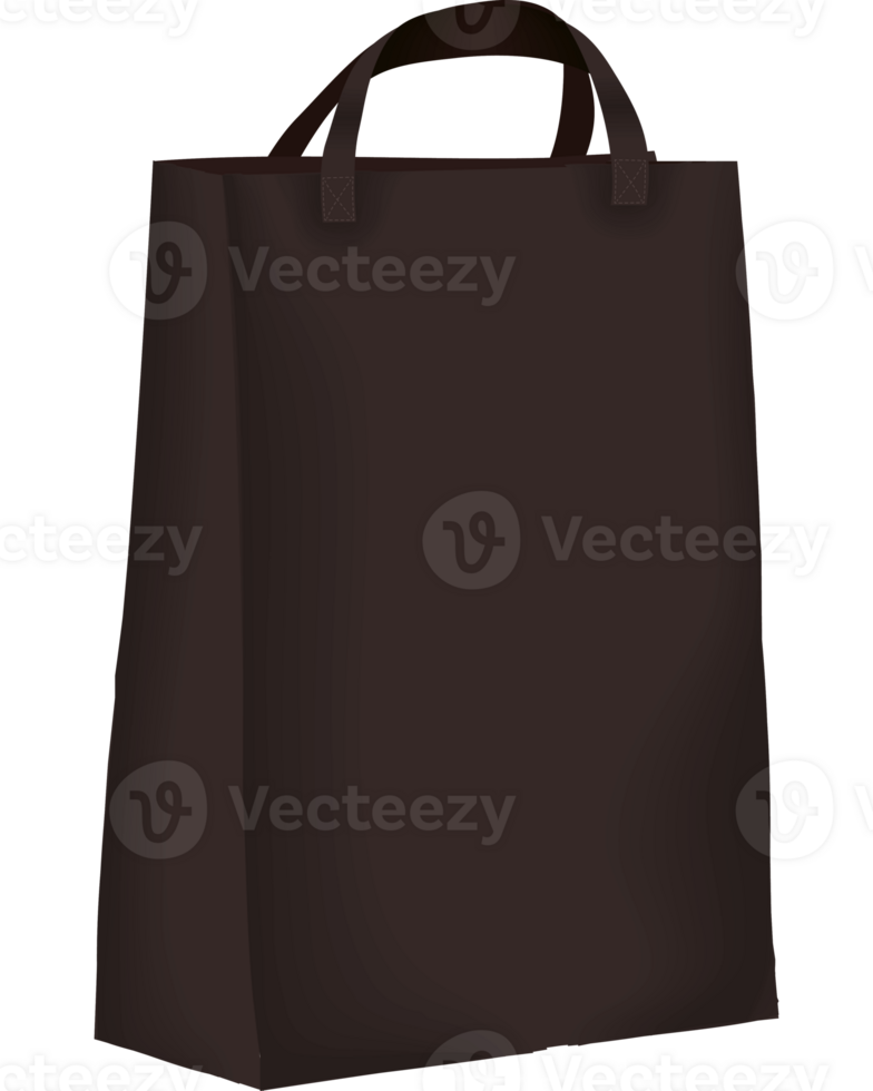 A brown shopping bag on a black background png