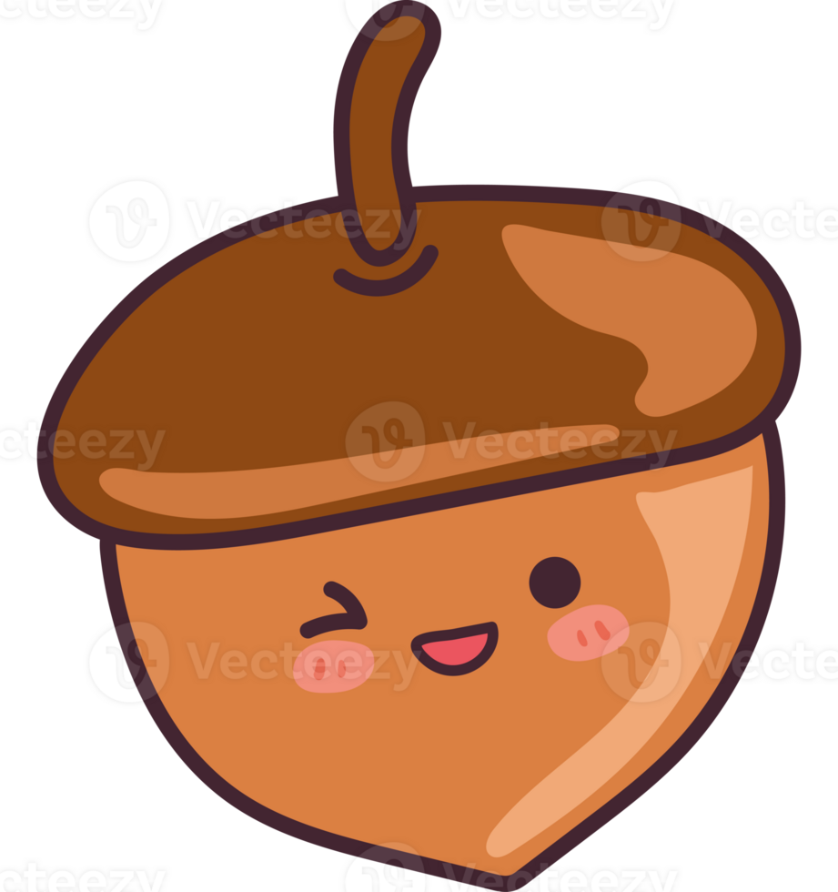 An acorn with a smiley face png