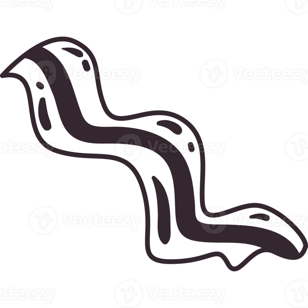 A black snake with a long tail on a black background png