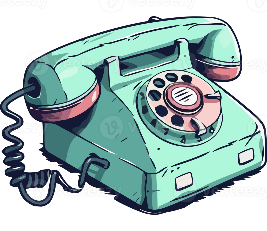 An old fashioned telephone on a black background png