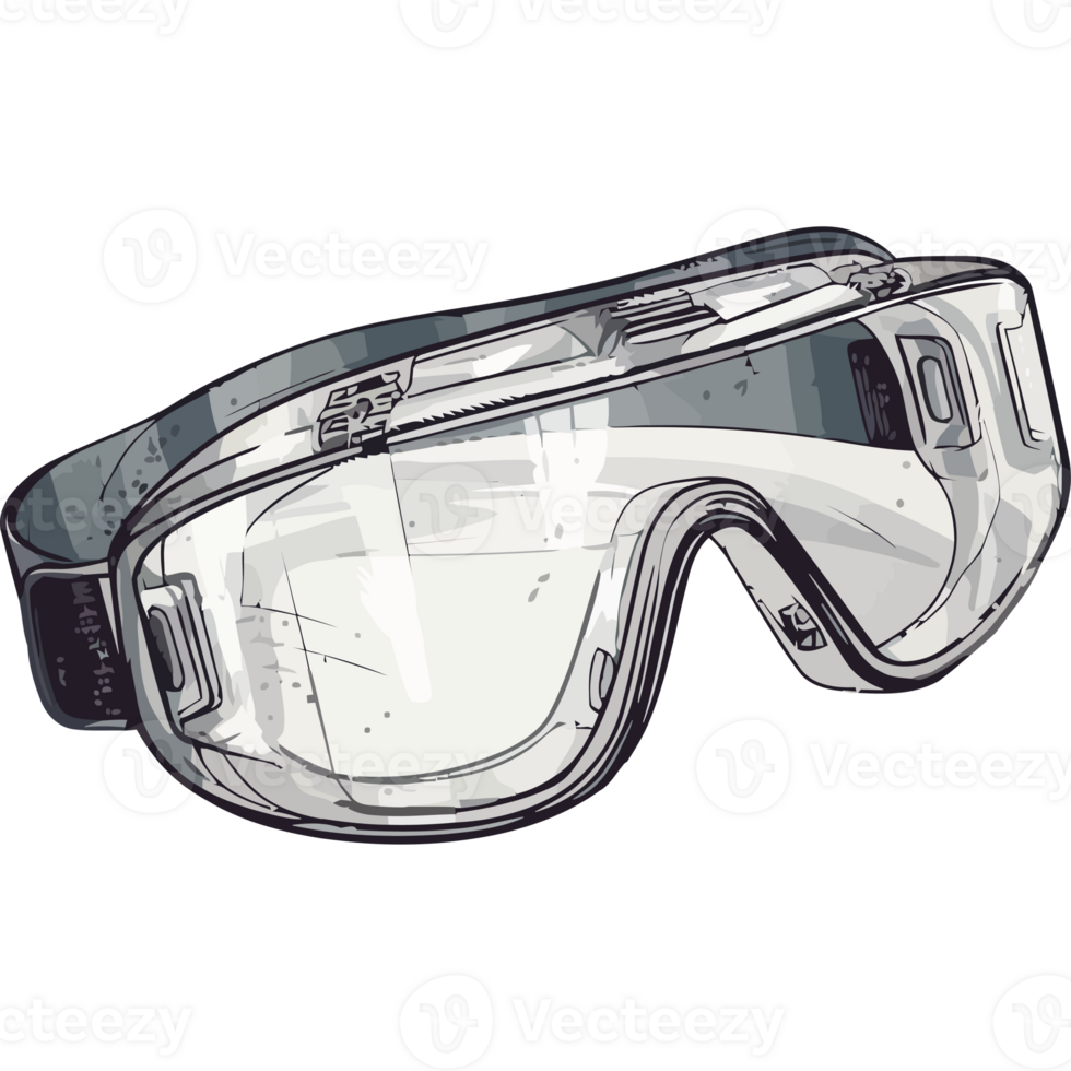 Glasses with safety goggles on a black background png