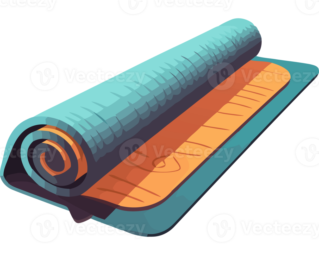 A rolled up yoga mat on a black background png